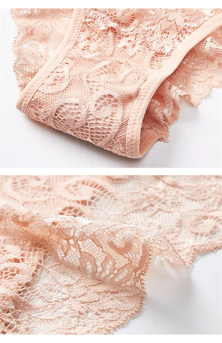 时尚高品质女士内裤透明内衣大码s/xl蕾丝柔软内裤女