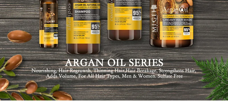 MIGE Hair Care, Argan Oil Shampoo/Conditioner, Anti-Hari Fall & Renewal, K5/K6
