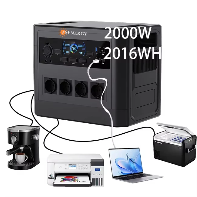 EcoFlow DELTA 2 Max portable power station with solar panels and AC appliances connected