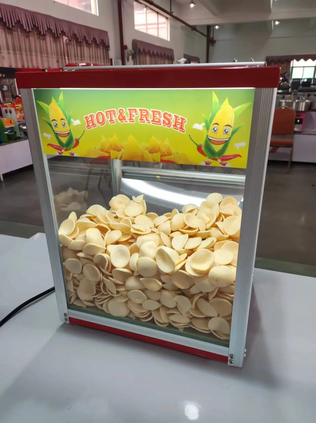 Commercial Chips Warmer Electric Showcase Fried Chicken Chips Fast Food Warmer Display Hot Snack