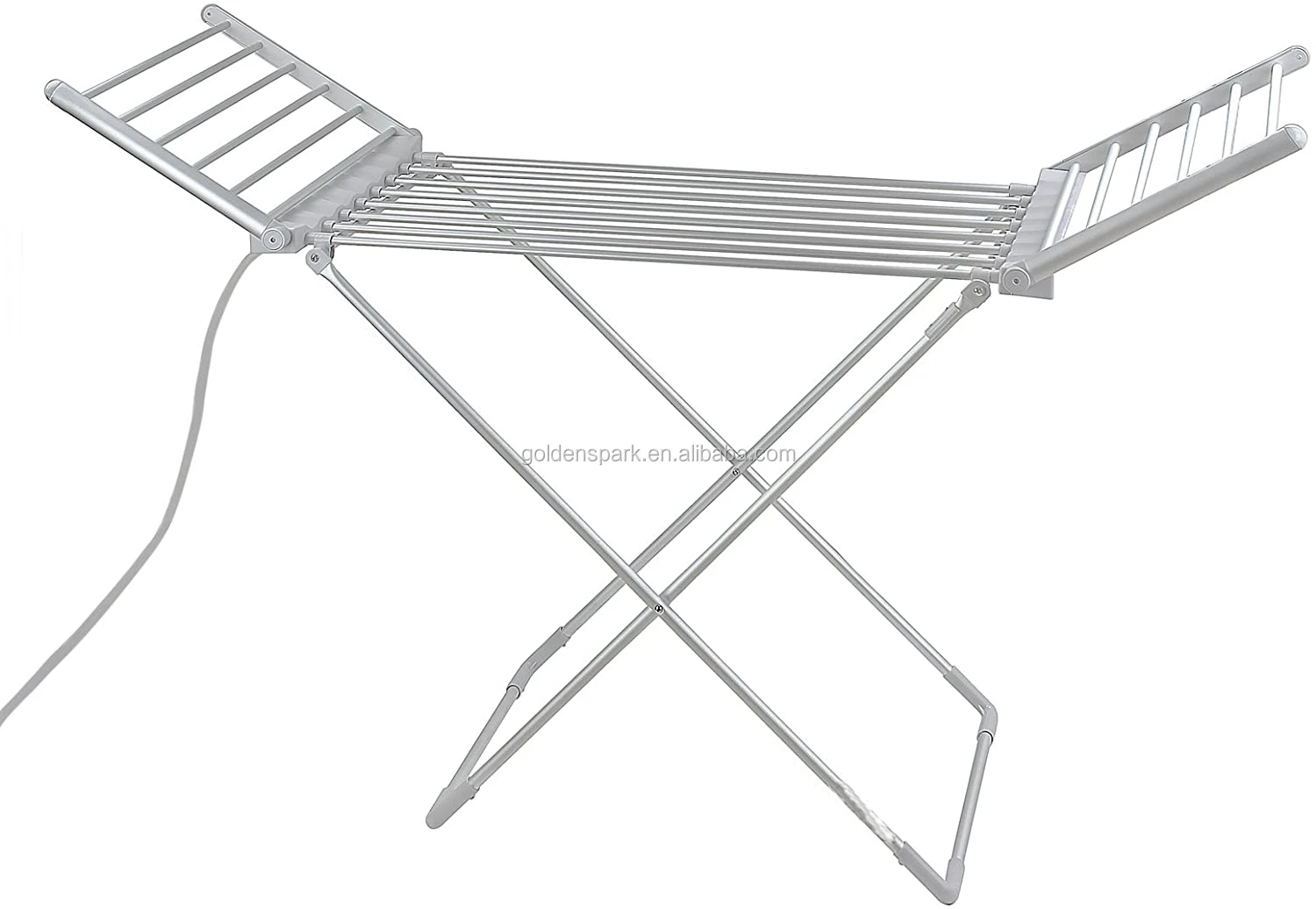 Silver DKK 230 Electric Heated Clothes Dryer Folding Energy-Efficient Indoor Airer Wet Laundry Drying Horse Rack 