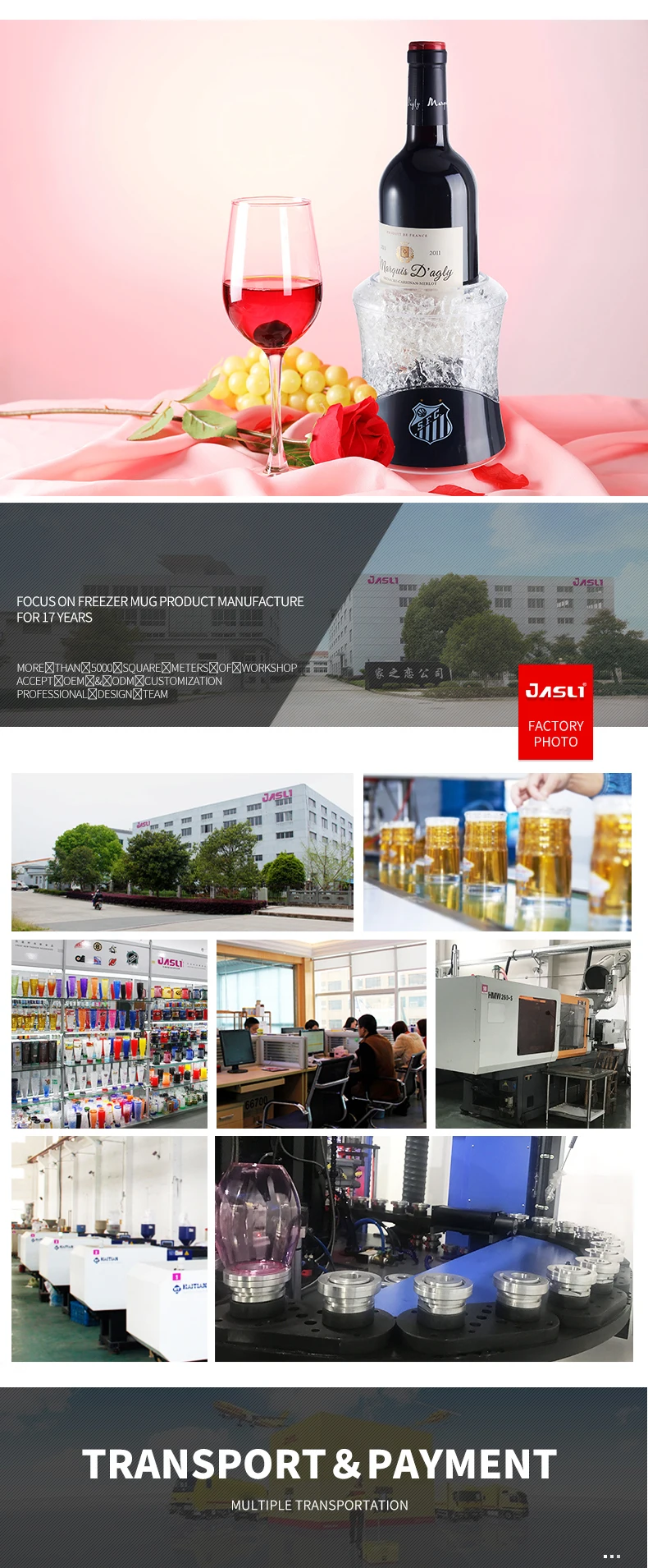 Reusable Custom Double Wall Gel Ice Bucket Beer Cooler Wine Bottle Cooler For Bar Wholesale