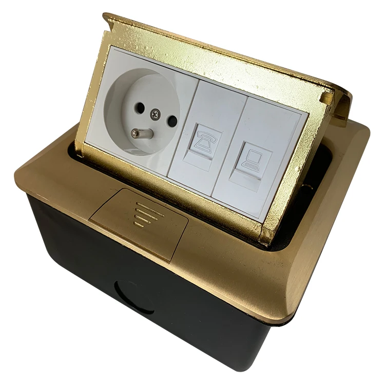 VNX 16A Electrical Power Floor Socket EU Standard Electrical Outlet With Data Socket