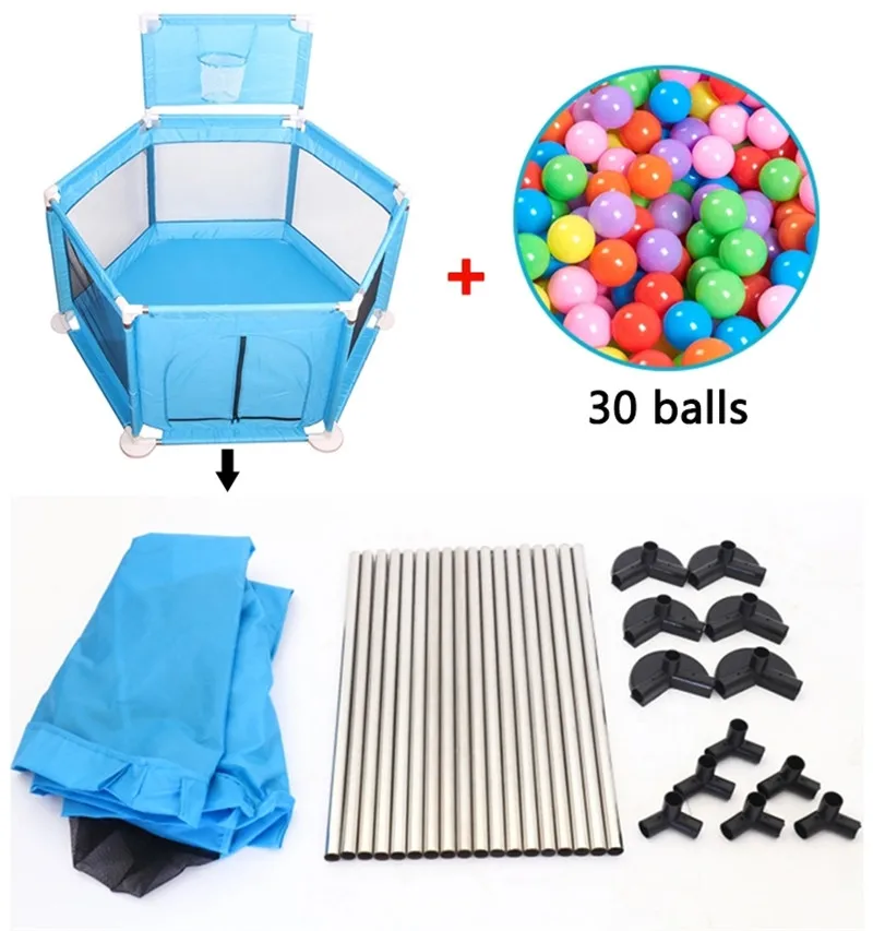 Hot Sell Baby Play Yard Folding Safety Fences Playpen+Wave Toy Ball L0229
