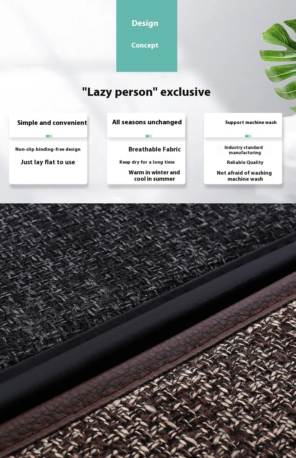 Universal Four-Season Car Seat Cushion Set Breathable Cotton Linen Rear Single Seat for Summer Use supplier