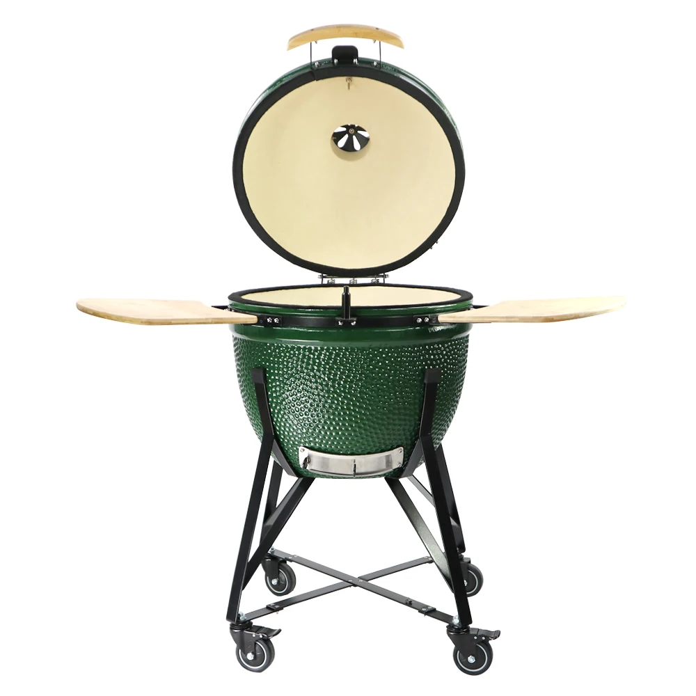 Topq 25 grande Céramique Verte Charbon De Bois Forme Ovale Topq 25 grande Céramique Verte Charbon De Bois Forme Ovale