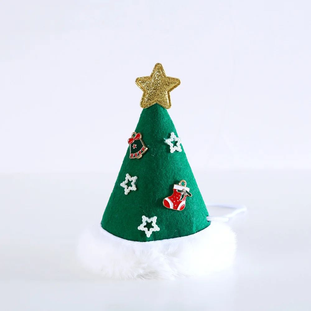Interactive Eco-Friendly Cat Chew Toy Set Santa Claus Tree Hat Bow Tie Collar Teaser Wand Plush Christmas Pet Toy