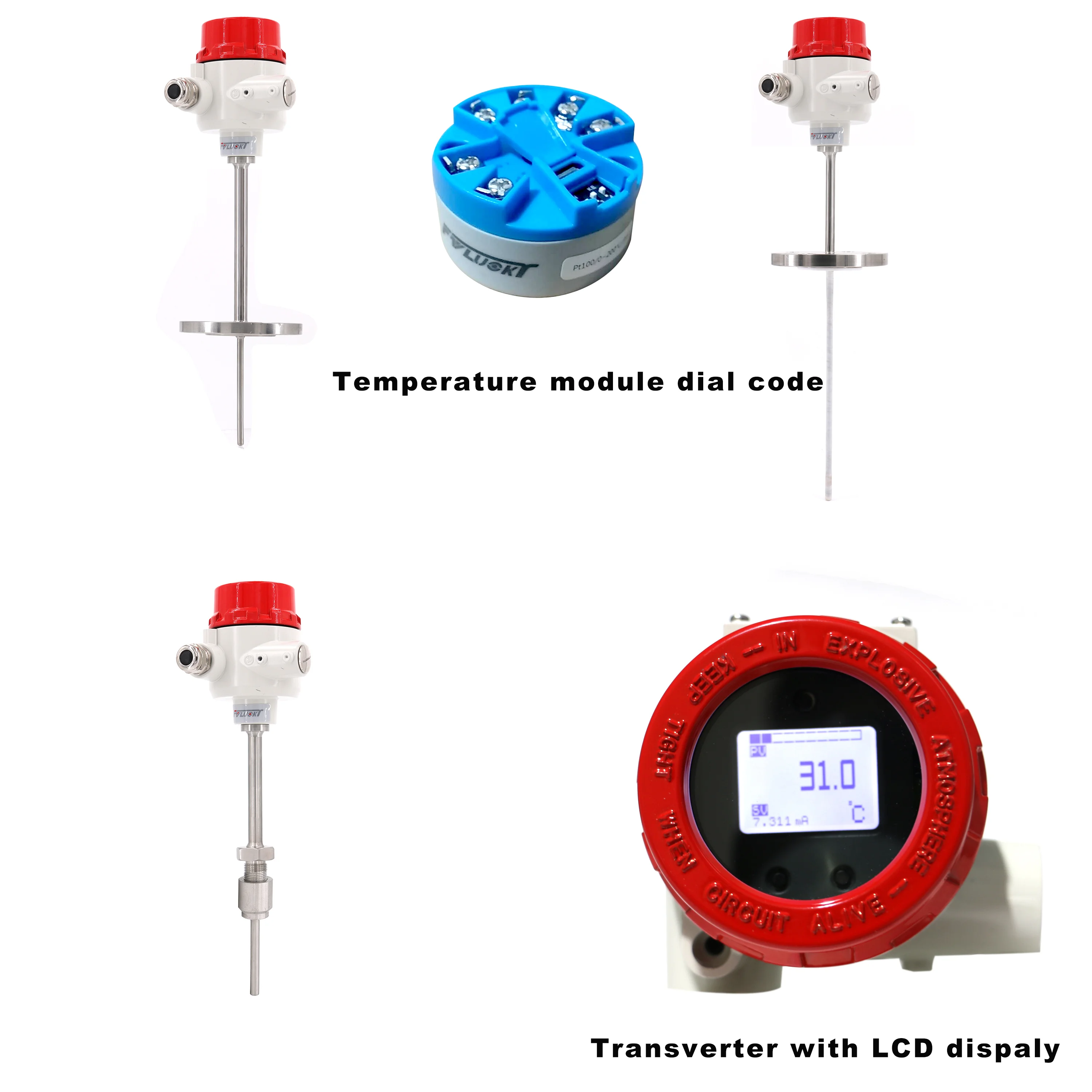 Digital Display Smart Hart Protocol 420ma Pt100 Temperature