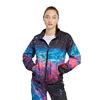 New Design Full Zipiper Printed Windbreaker Suit Jacket Stand-Up Collar For Woman Apparel