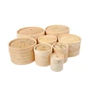 High quality fashionable lifestyle Natural Bamboo food Steamer for Chinese Dim Sum round Dumpling Steamer