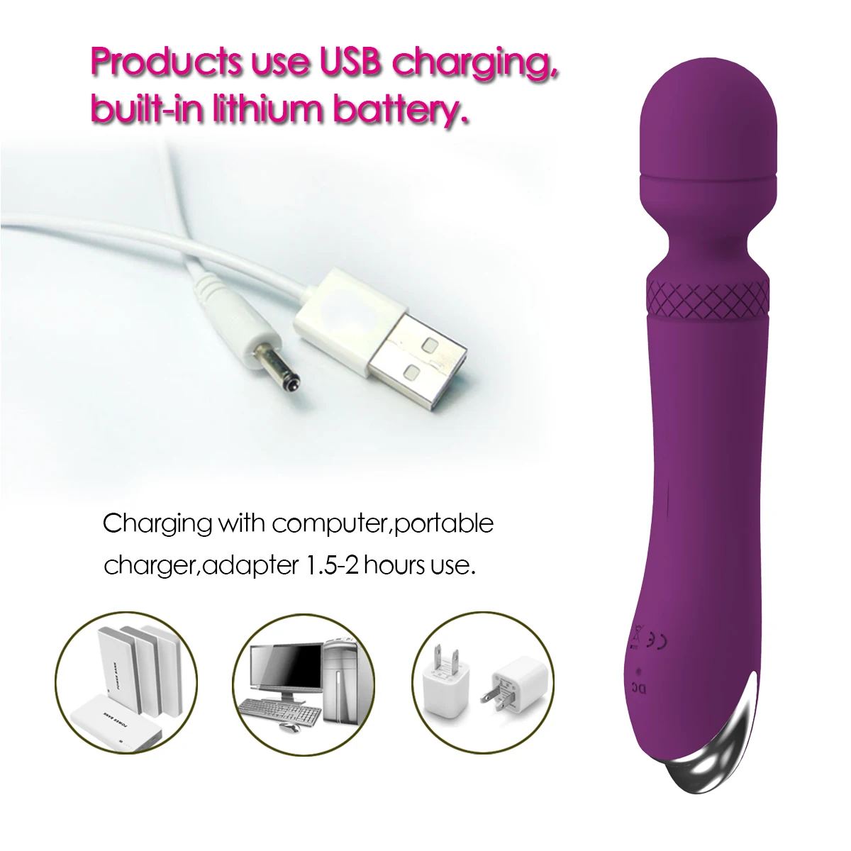 Y Love Adult Toys Silicone Personal Usb Charger Wand Massager Wireless Body Vibrator Cordless