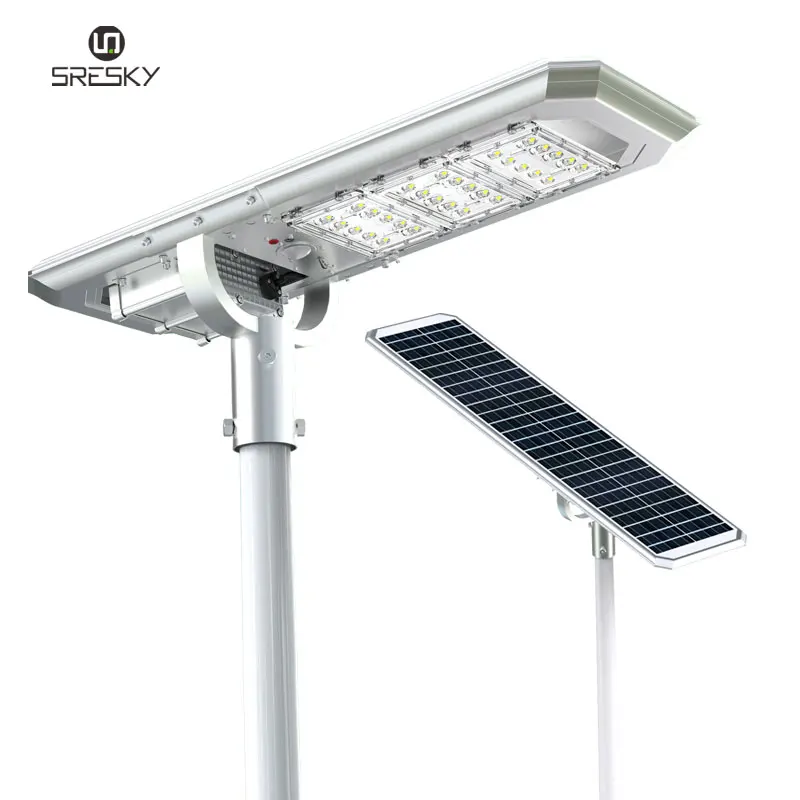 SRESKY smart automatic off /on outdoor pir motion sensor led all in one solar street light with camera