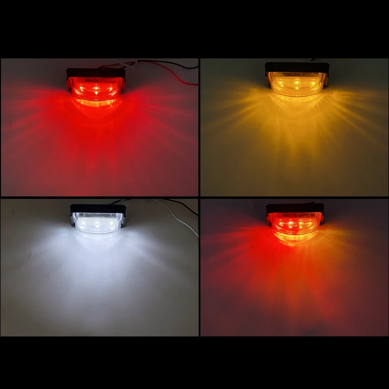 1X 6LED Dual Color Red Amber 10-30V Side Marker Light New 73mm Truck Trailer Tray-back RV Caravan Tail Position Indicator supplier