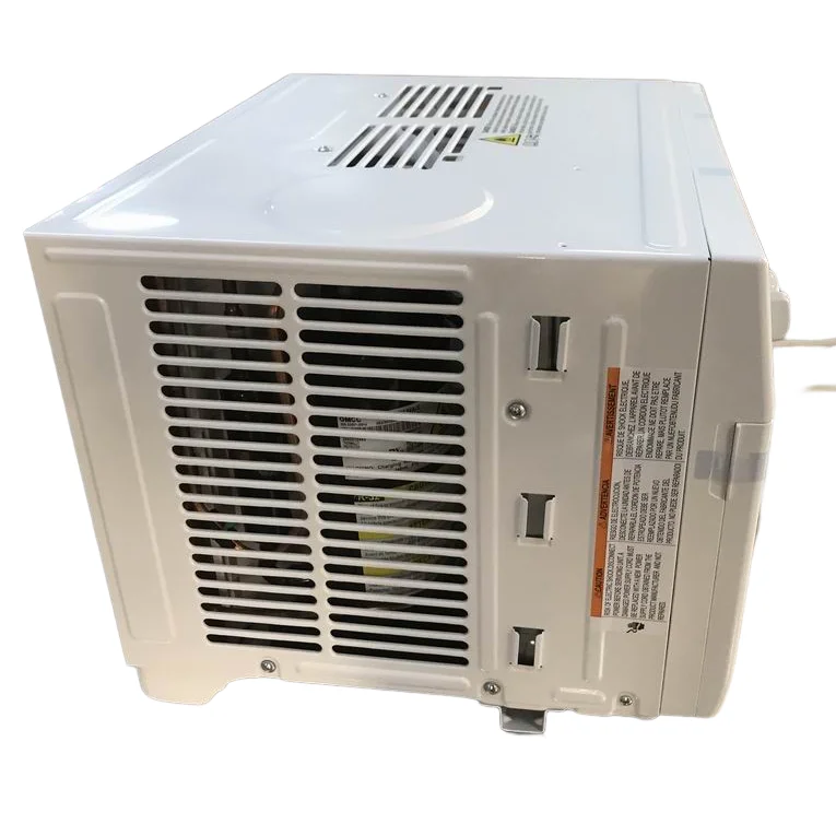 U-shaped 110V window air conditioner installed in double-hung window with operable sash