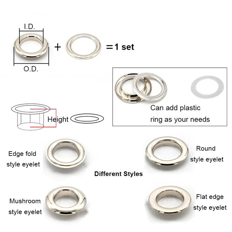 Metal Eyelet Manufacturer 6mm/6.5mm/7mm/8mm/8.5mm/9mm/10mm/11mm/12mm