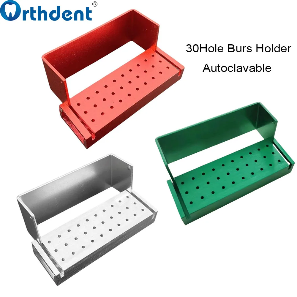 30 Holes Dental Bur Holder Autoclavable Disinfection Sterilizer Aluminium High Speed Burs