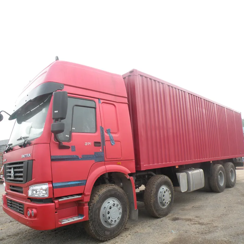 中国重汽 howo 8x4371hp 35t 集装箱货车货运卡车红色 zz1317n4667w