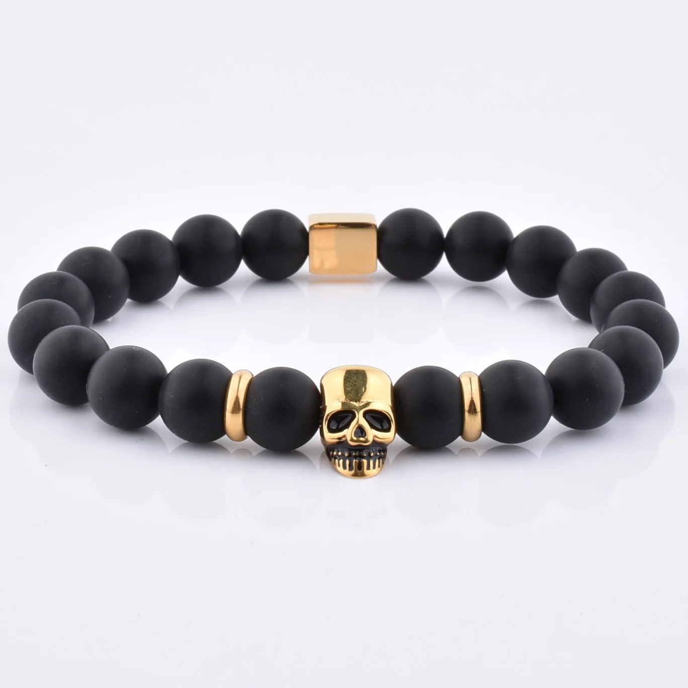 Hot Sale Personalized Rose Gold Polygonal Custom Charm Red Tiger Eye Bracelet