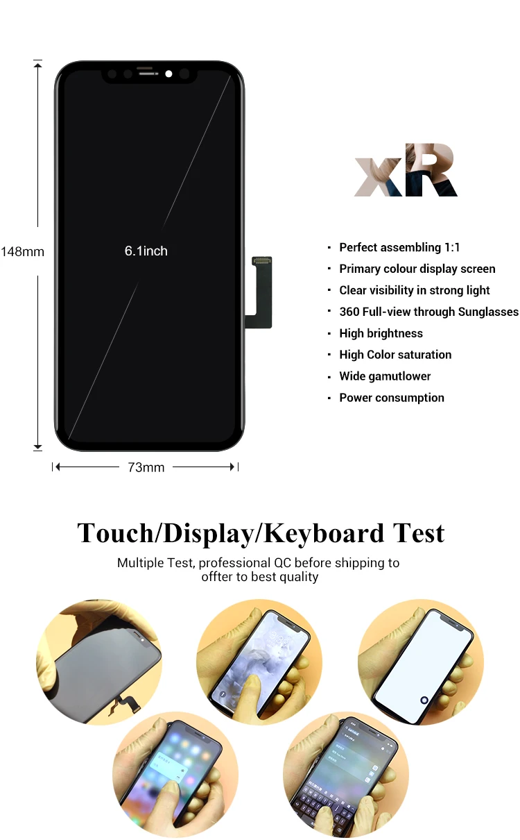 flexible OLED digitizer for iPhone X, replacement for iPhone 7 8 X Xs XR display Pantalla lcd