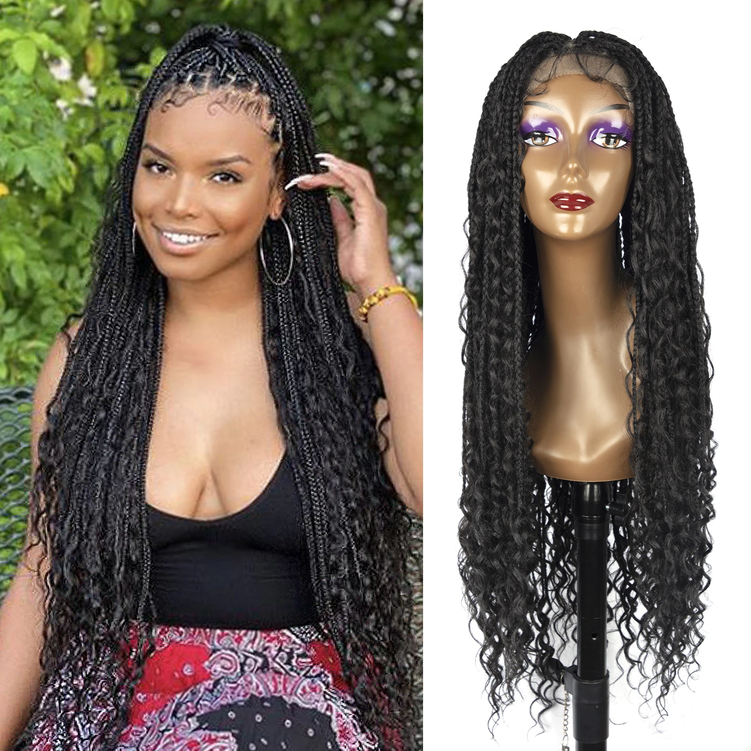 Lace front wigs over locs best sale