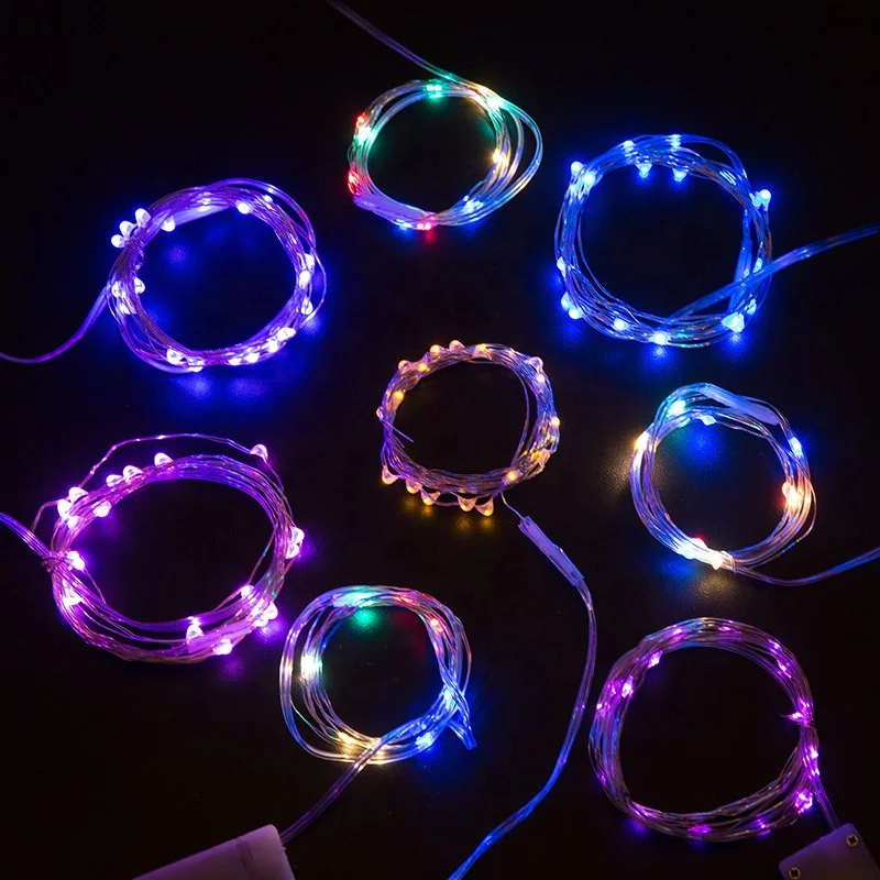 Xmas Lights Mini Battery Powered Copper Wire Starry Fairy Lights Led String Lights for Wedding Christmas