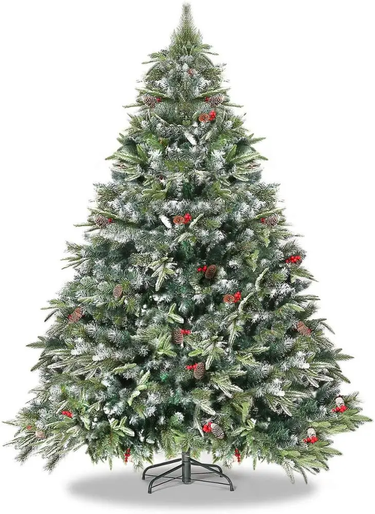 flocked premium spruce hinged artificial christmas tree branch