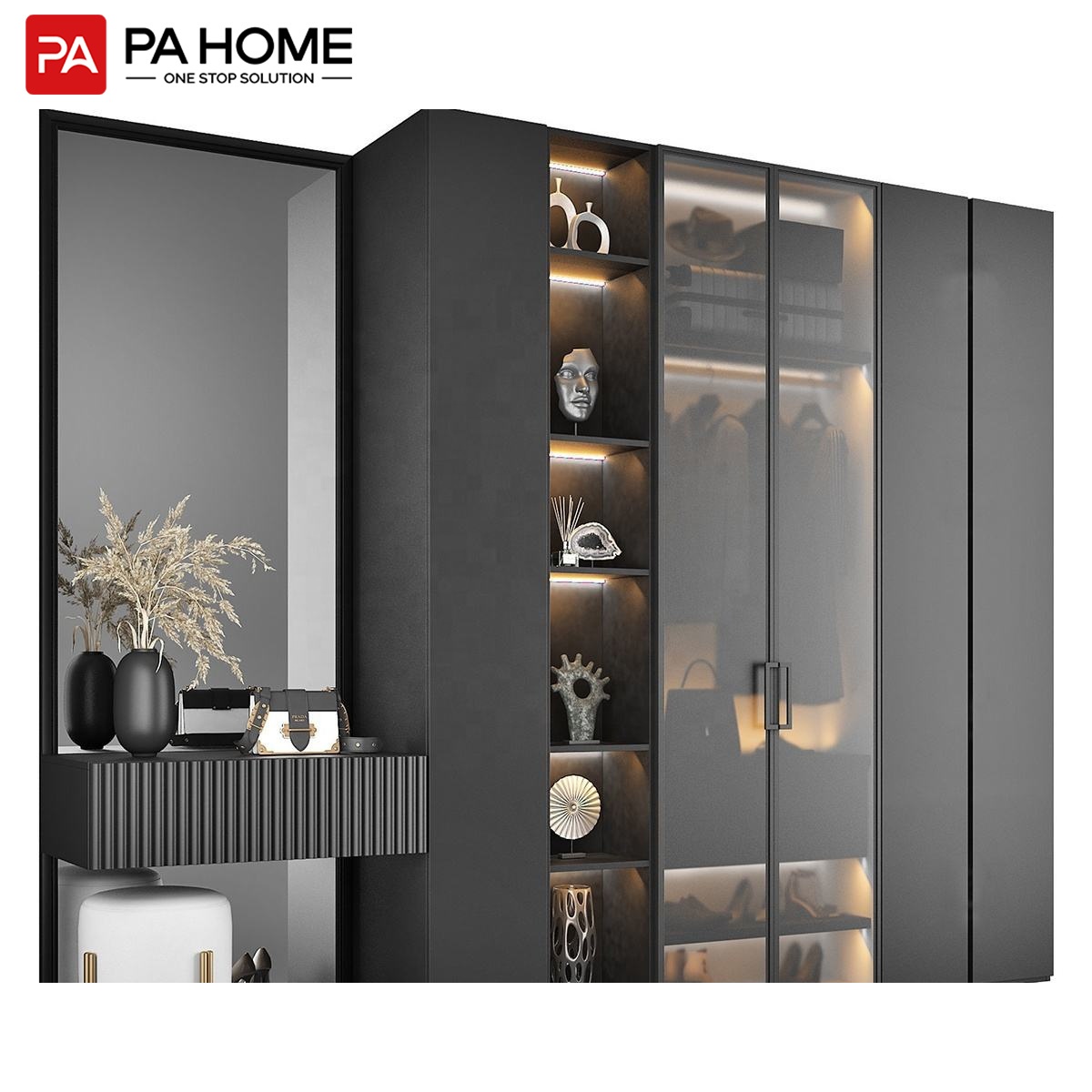 modern dressing table with wardrobe Built in Wardrobe & Dressing Table