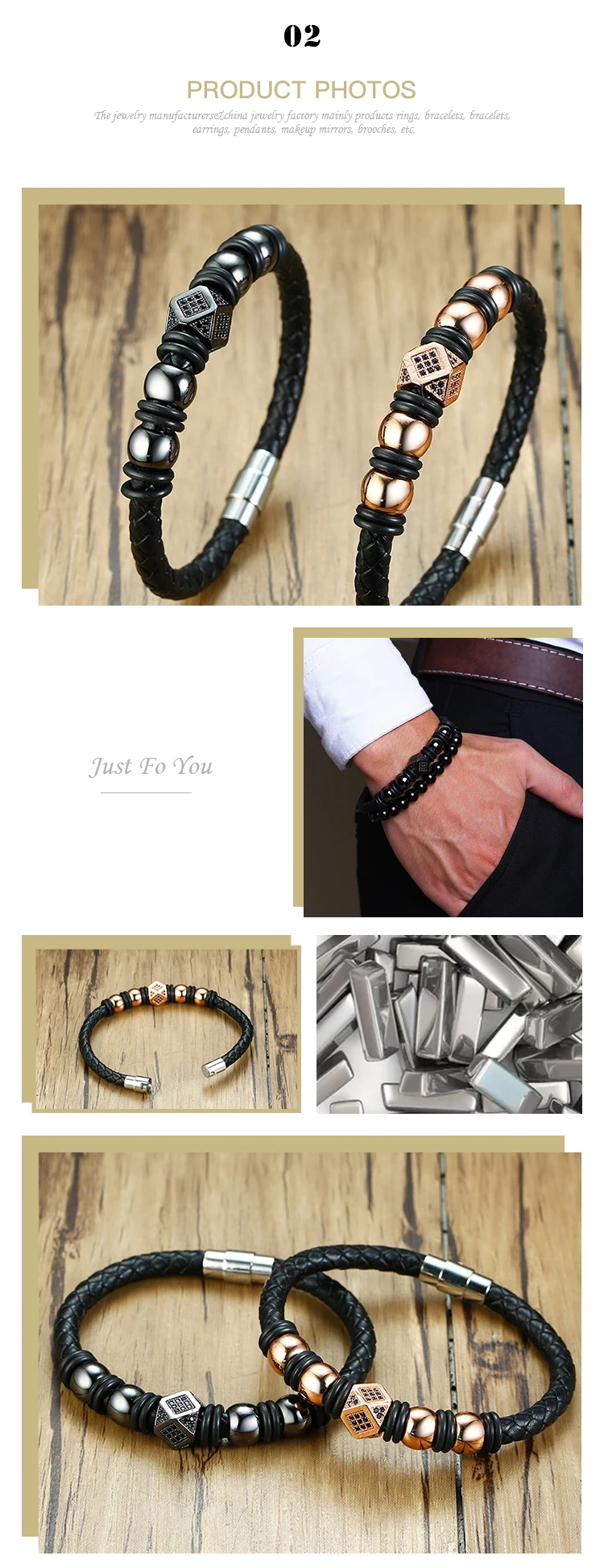 Genuine Leather Men's Bangle Bracelet Bracelet Accessories Wholesale BL-480