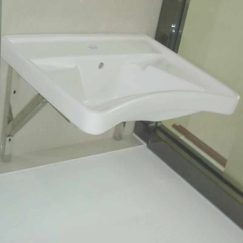 Lavabo Ergonomico Por Disabili Baño Pared Cuenca Hospital Curva Wc