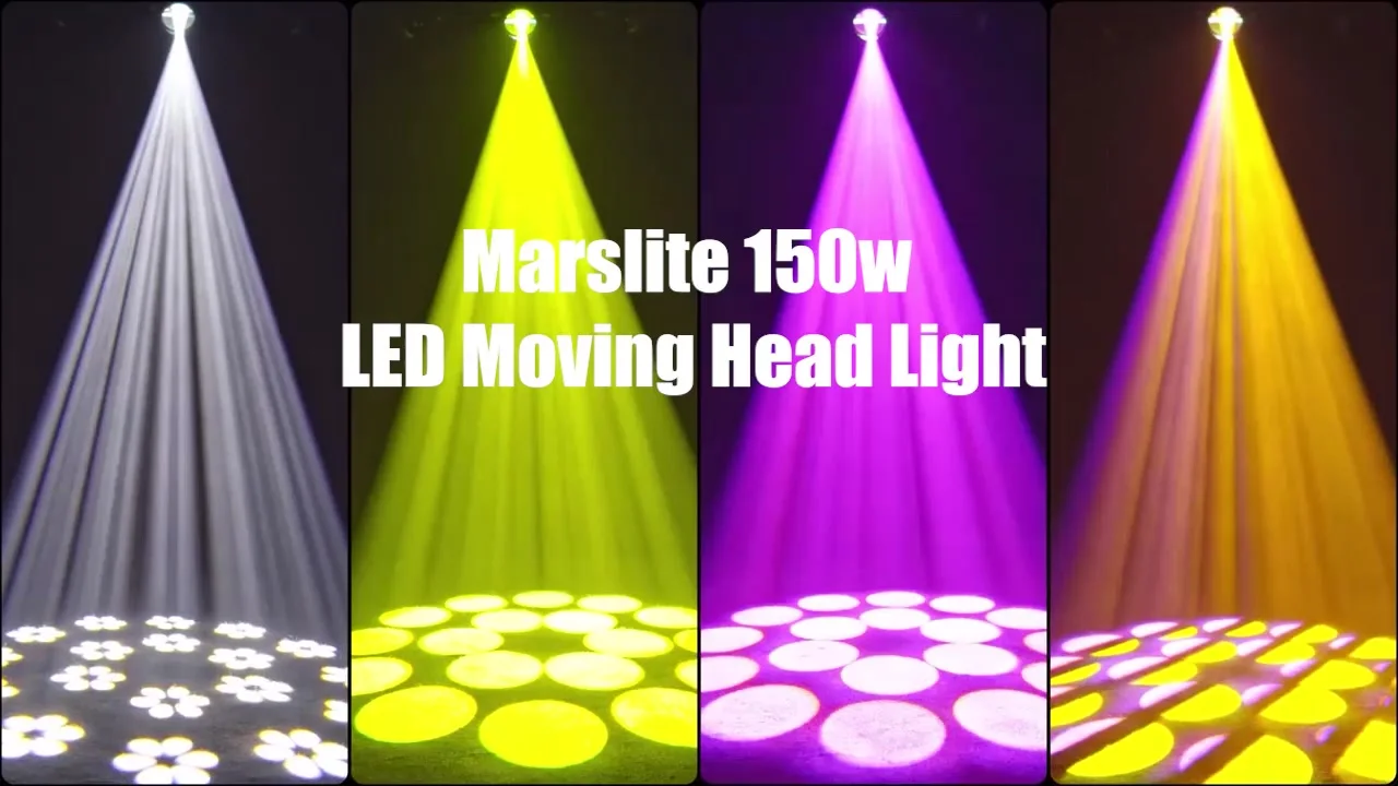 150W Lyre LED Éclairage de Scène Projecteur DJ Lumière Soirée avec 8 contrôleurs Gobo 18 prismes DMX512 pour scène, discothèque, fête, mariage, Noël, Halloween