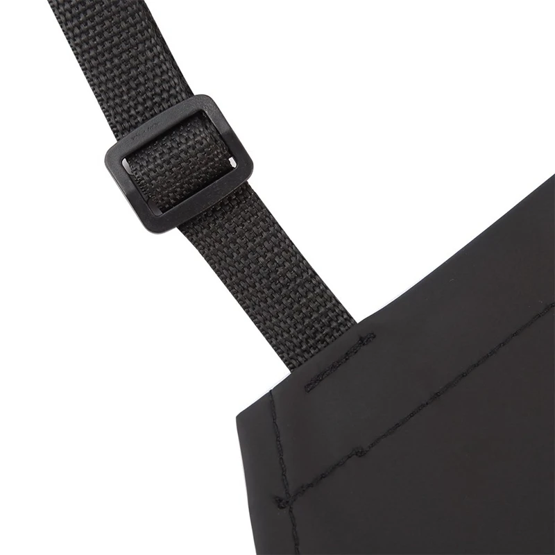 Long Adjustable Bib Black Waterproof Apron with 2 Pockets