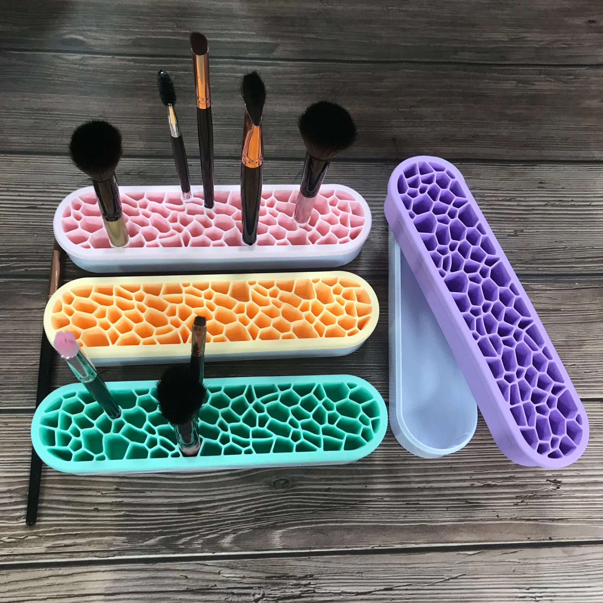 Portable Silicone Makeup Brush Holder And Cosmetic Organizer Buy