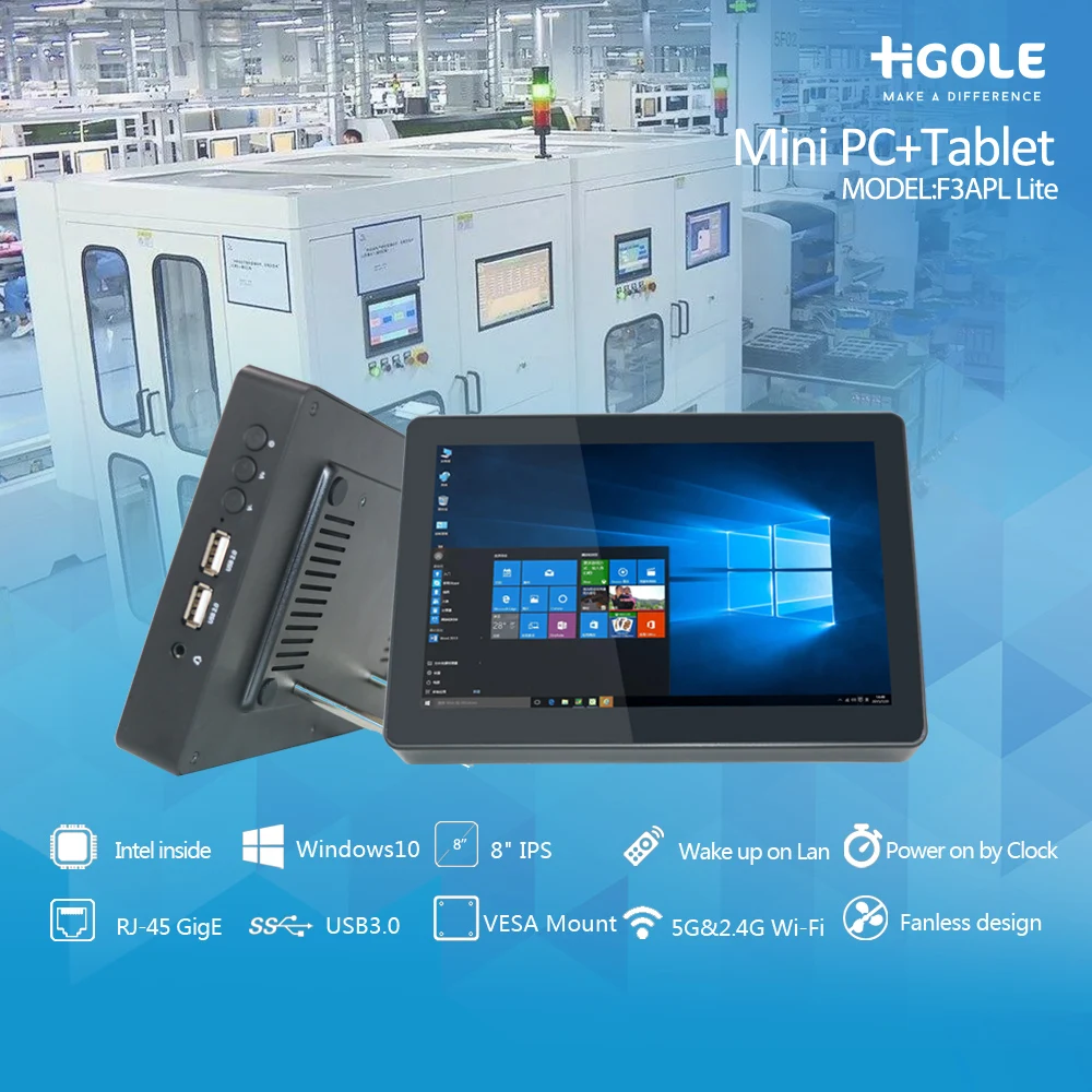 Higole Rugged Tablet Mini PC Computer Windows 10 Touch Screen 10.1
