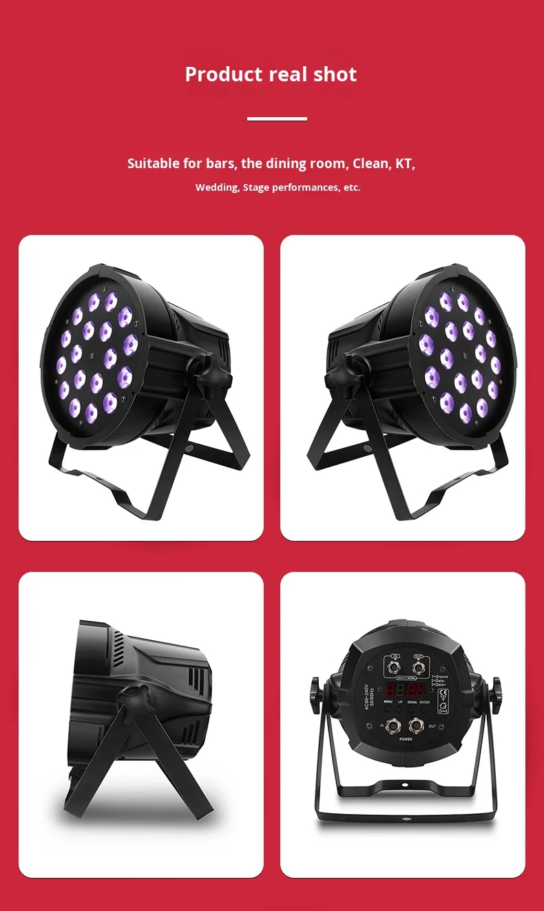 product 18 stage full color rgbw led dyeing light 12w night bar concert atmosphere spot four in one aluminum body dmx512 stage lighting220-6