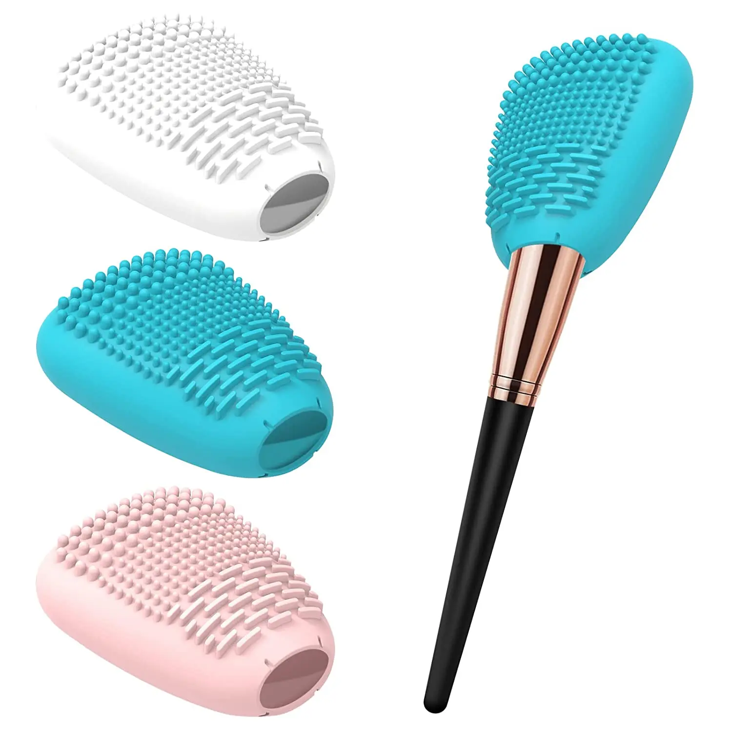 Silicone Makeup Foundation Brush Tools Cover Reusable Organizer Cosmetic Case Dustproof Protective Caps Brush Washing Clean Tool manufacture