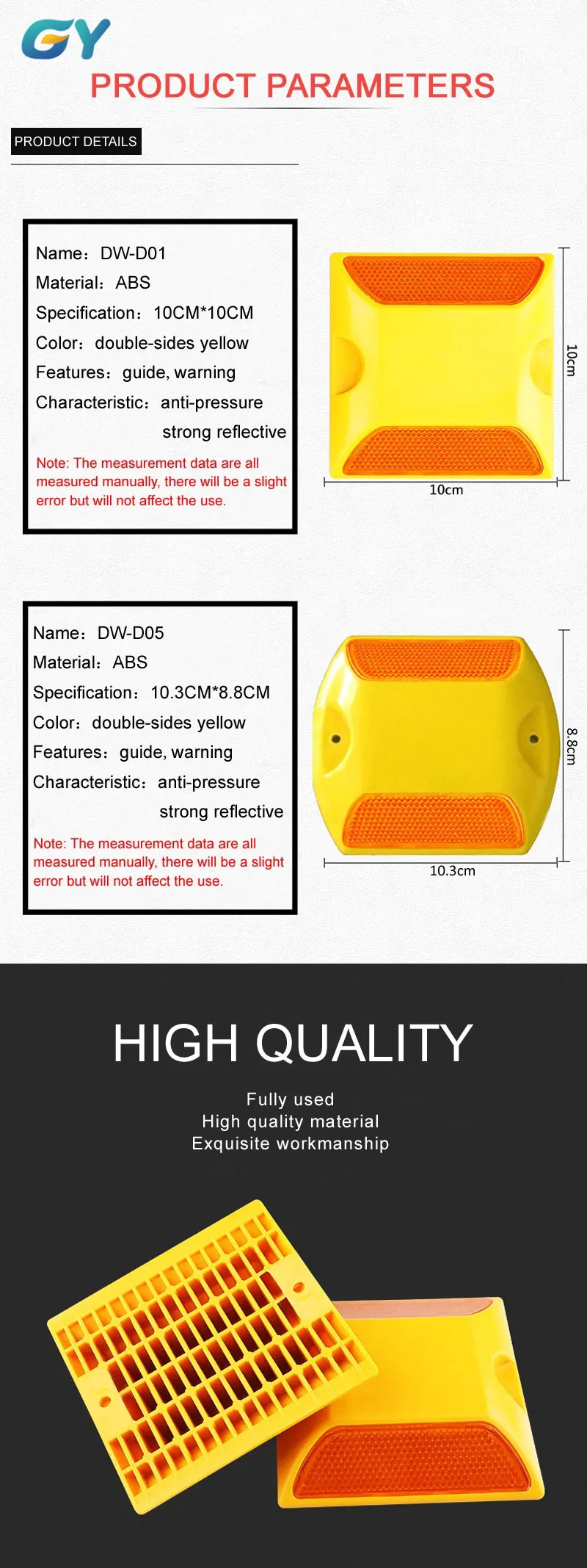 Road Safety Equipment Abs Plastic Road Marker,Traffic Safty Reflective ...