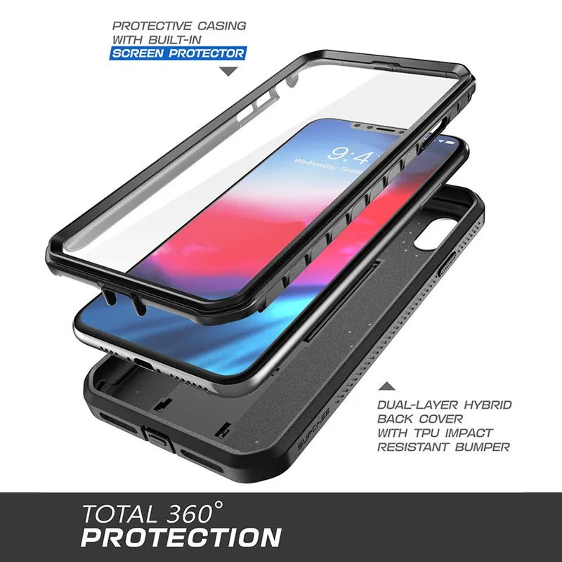 Full-body Rugged Holster Phone Case Cover With Built-in Screen ...