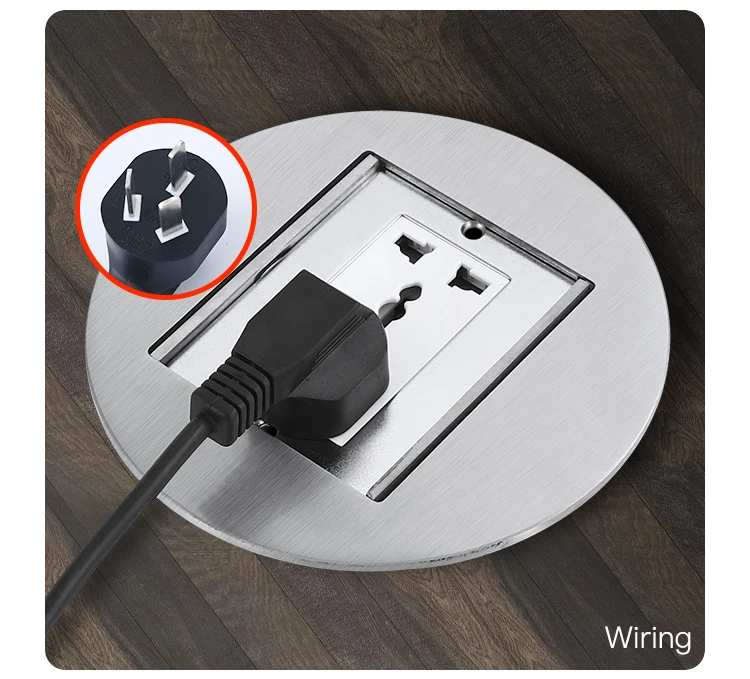 Standard stainless steel multifunctional power round concealed floor socket box
