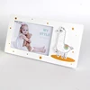 New design my little princess girl white color alpaca decorative silk-print tabletop stand wooden photo frame for home decor