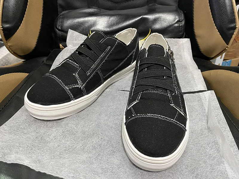 2020 New Fashion Ready to Ship Wholesale Cheap Women Casual Fashion Canvas Flat Sneakers Shoes Zipper Side
