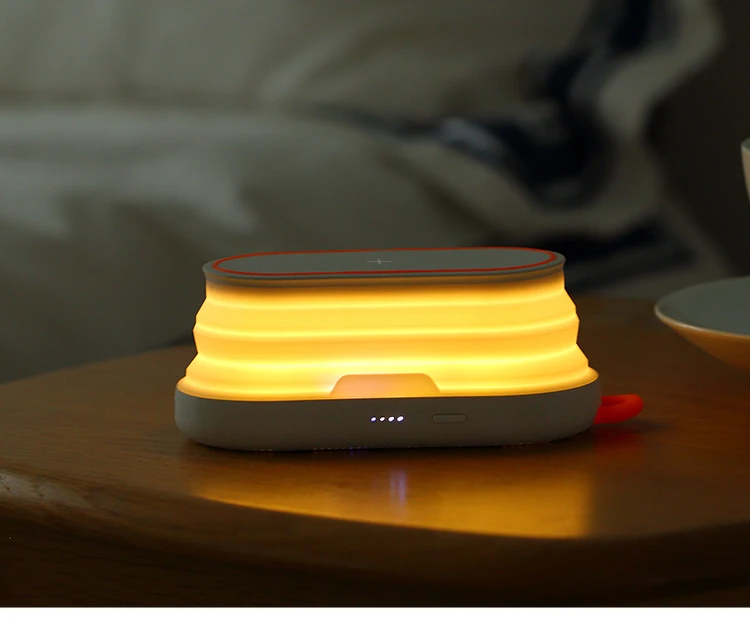 4 in 1RGB night light power bank  charger wireless  with phone holder