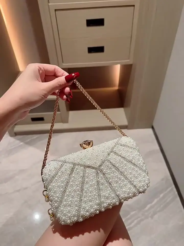 Luxury Women's Clutch Bag Elegant Pearl Rhinestone
