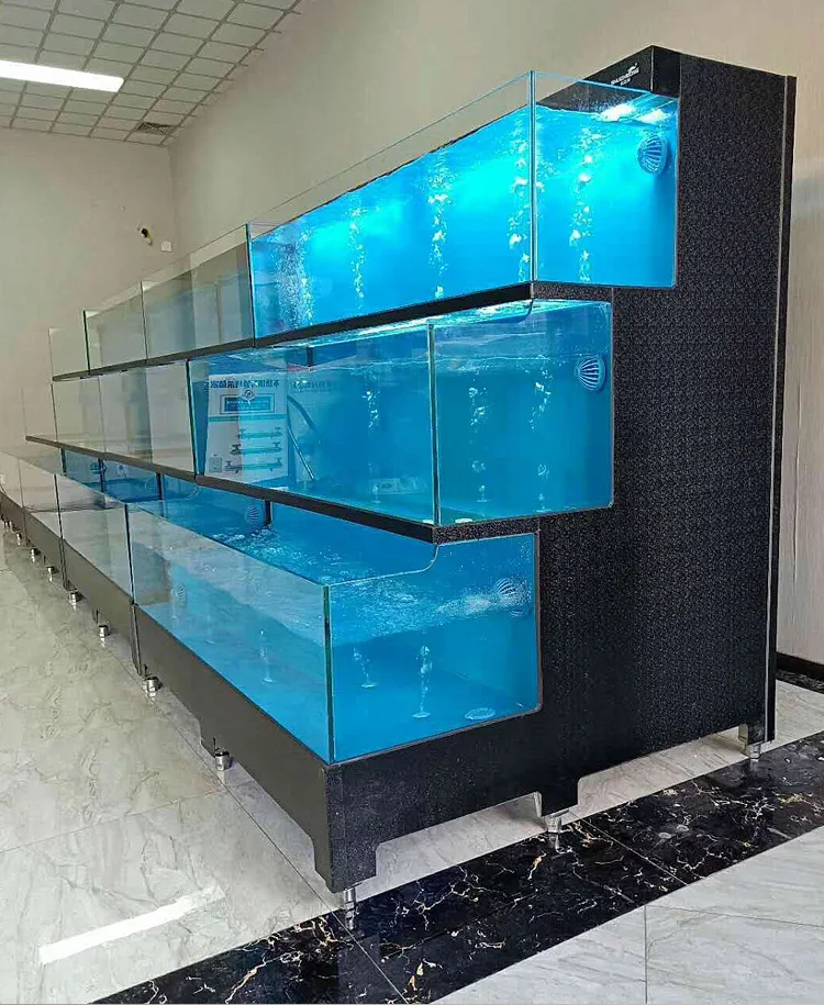 Customized 3 Layers Live Seafood Lobster Crayfish Crawfish Fish Display