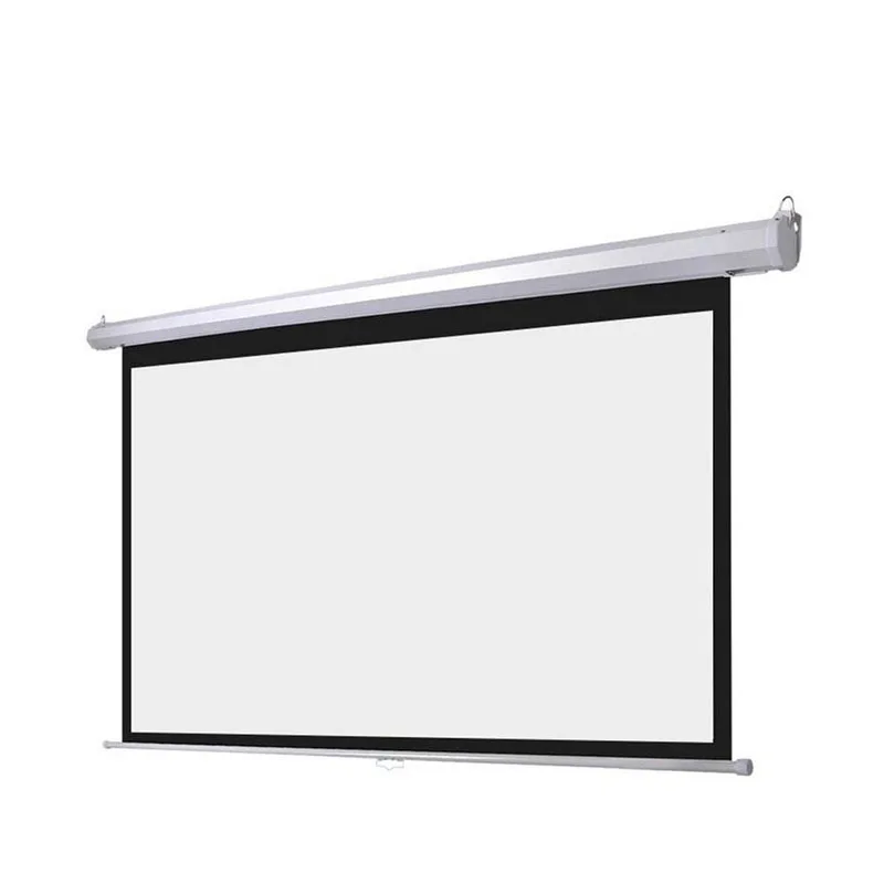 Self-locked System Manual Ceiling Projector Screen For Home Theater Wall Projection Screen