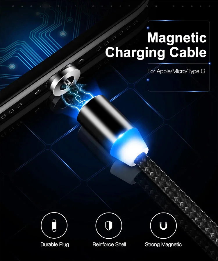 2020 new 3 in 1 Magnetic Usb Data Cable for Micro IOS Type-C Cell Phone Free Sample 1M Mobile Phone Charging Line - ANKUX.COM