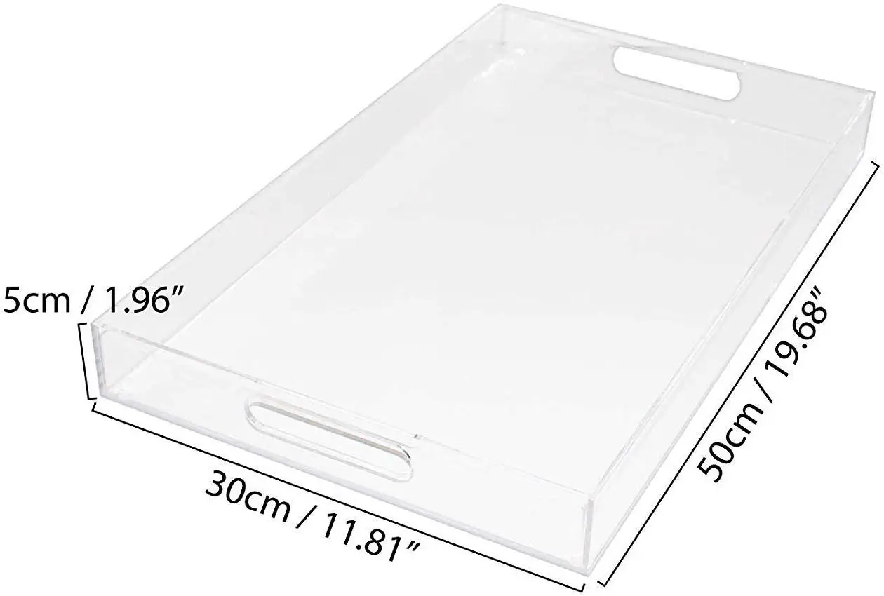 Custom Clear Square Acrylic Serving Tray With Handles Buy Acrylic