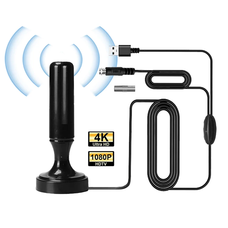 HDTV Japanese Digital Indoor Tv Antena High Gain Hdtv Aerial Black Connector Cable Reception Origin Male Hd Tv Antenna