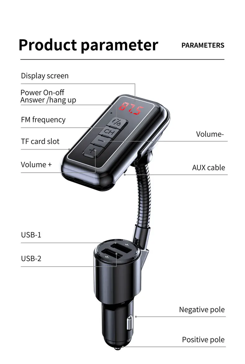 New Y4 Fm Transmitter Bluetooth Handsfree Audio Auto Mp3 Player  Dual  Usb Fast Charger Car Accessories Bluetooth Receiver - Buy Bluetooth  Receiver Car,Audio Bluetooth Receiver,Fm Transmitter Product on 