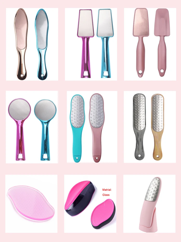 Wholesale OEM Logo Customs Color Plating ABS Handle Nano Glass Foot Files