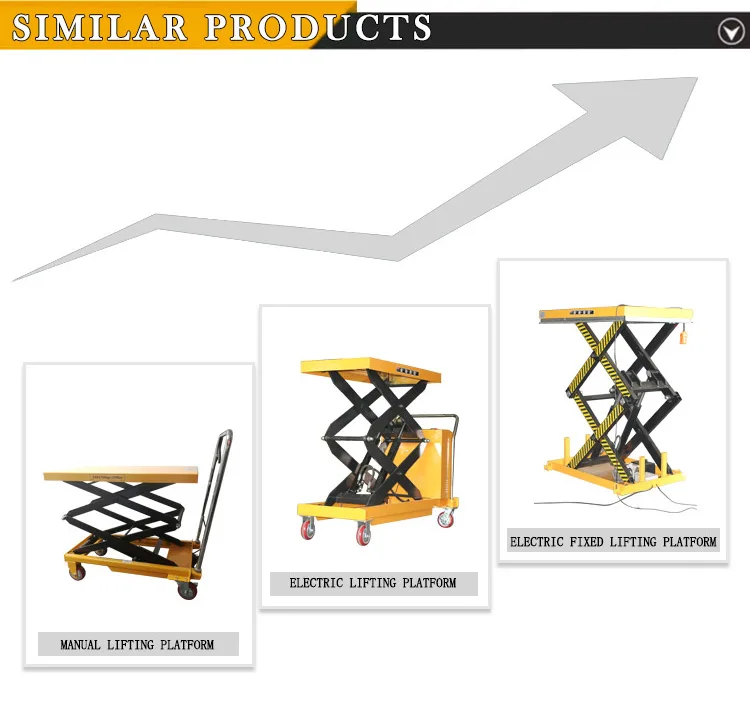 Yellow small countertop hydraulic scissor platform for workshop
